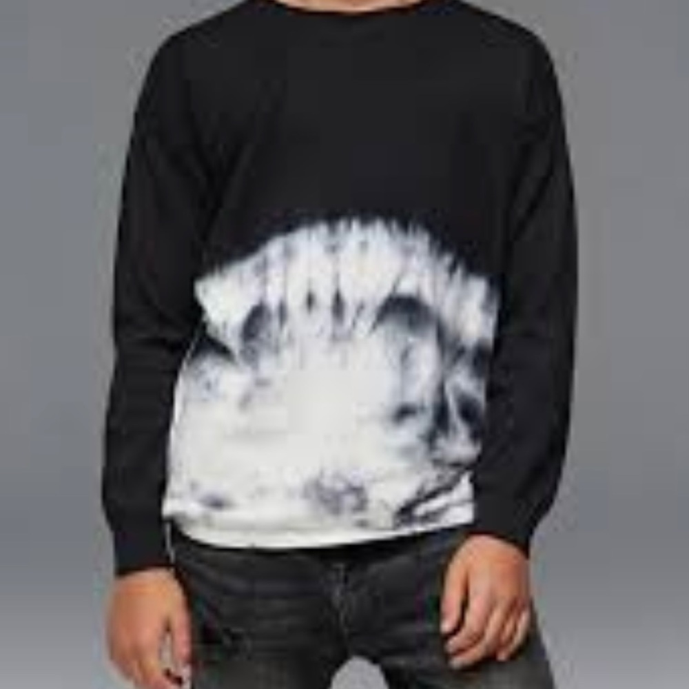 X-RAY Tie Dye Cotton Crewneck Pullover Sweater Men’s SZ Small‎ Black Casual NEW